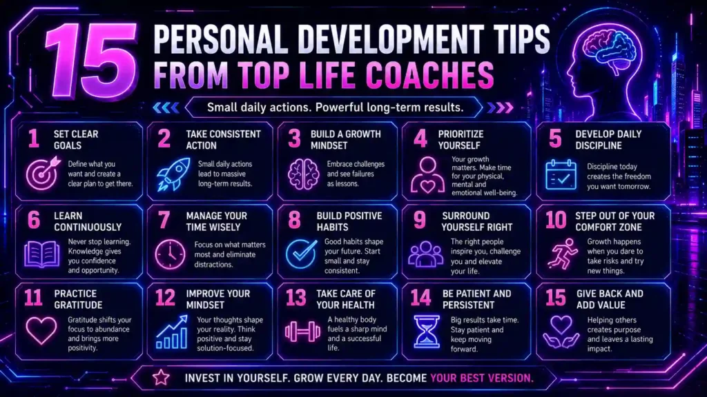 15 Personal Development Tips from Top Life Coaches
